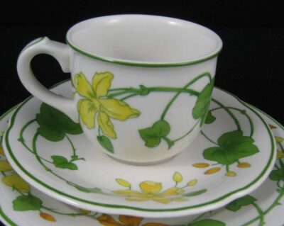 Kaffeetasse mit Unterteller Geranium