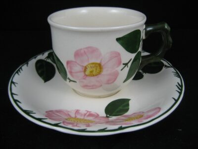 Kaffeetasse Wildrose d: 8,5 cm, h: 6,5 cm mit Unterteller